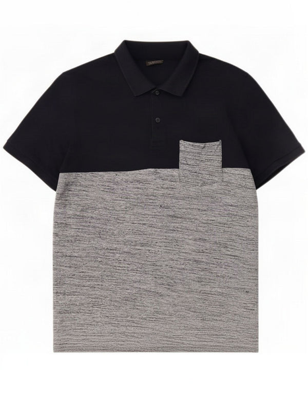 Polo da uomo Jack & Jones Large Blu navy in cotone color block