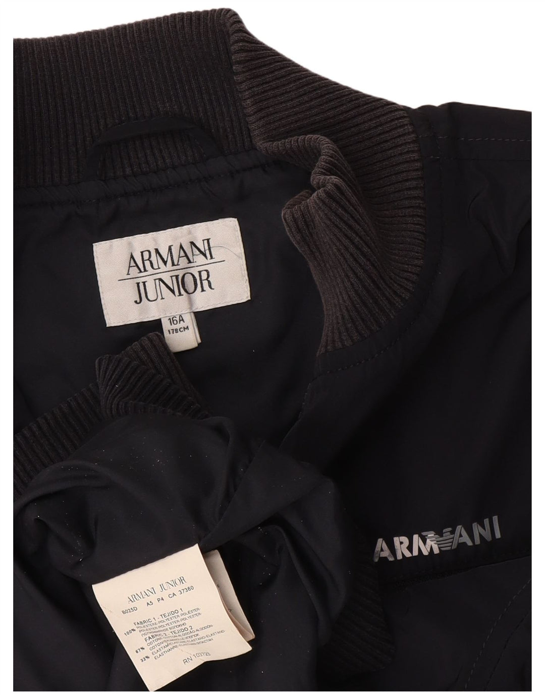 ARMANI JUNIOR Giubbotto Bomber Ragazzo 15-16 Anni Blu Navy Poliestere