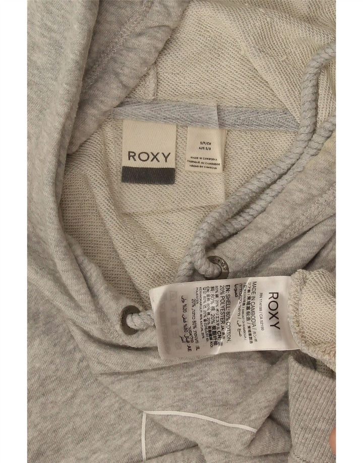 Maglione con cappuccio grafico da donna Roxy UK 10 piccolo cotone grigio