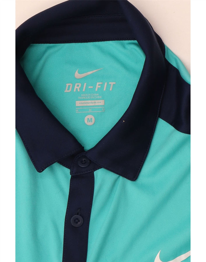 Polo da rugby NIKE Dri Fit da uomo, colore turchese medio