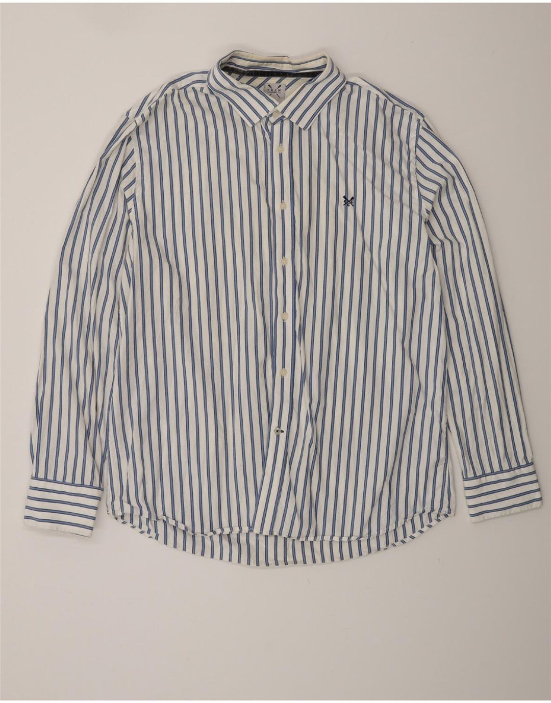 Crew Clothing Camicia da uomo dalla vestibilità classica 2XL in cotone a righe bianche