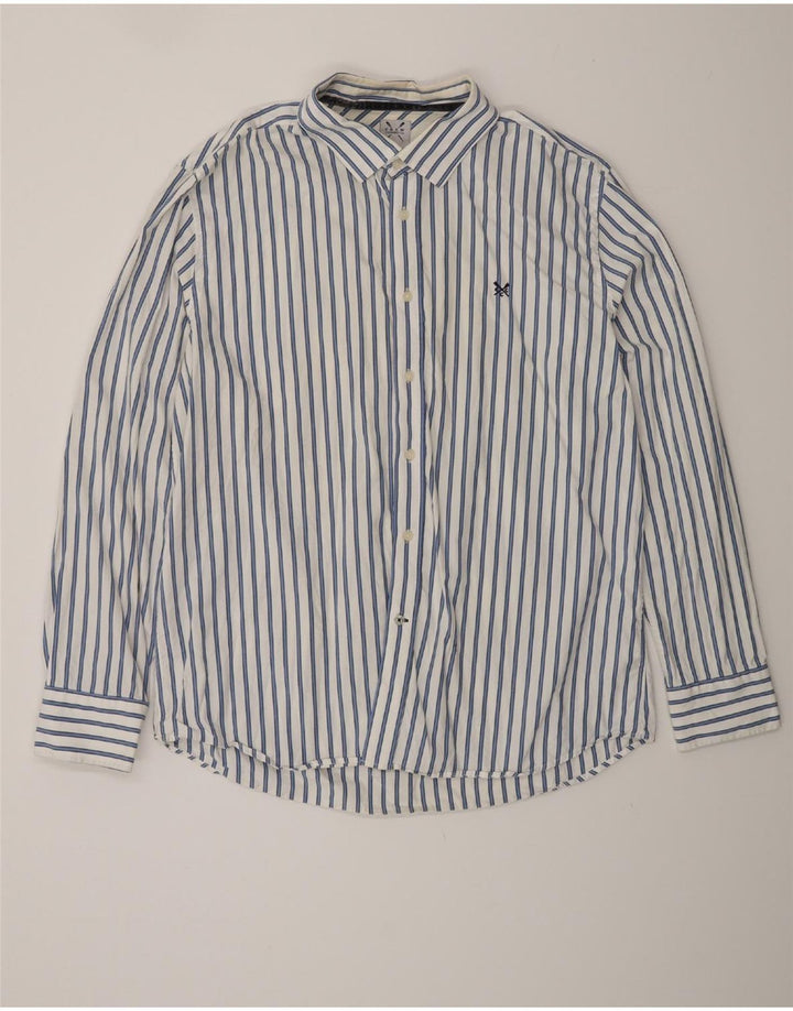 Crew Clothing Camicia da uomo dalla vestibilità classica 2XL in cotone a righe bianche