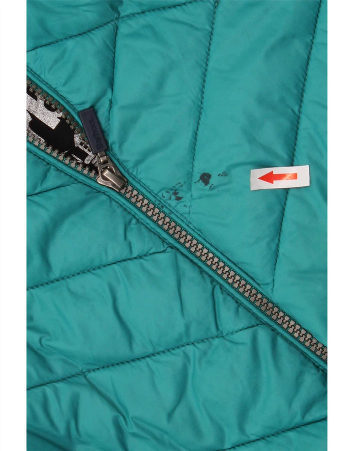 Giacca imbottita trapuntata con cappuccio da donna Barbour UK 14 blu medio in poliammide