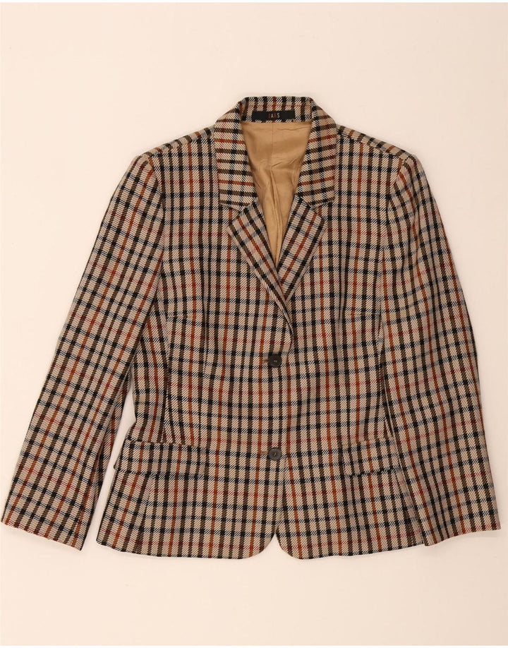 Giacca blazer da donna a 2 bottoni DAKS UK 14 medio a quadri multicolore