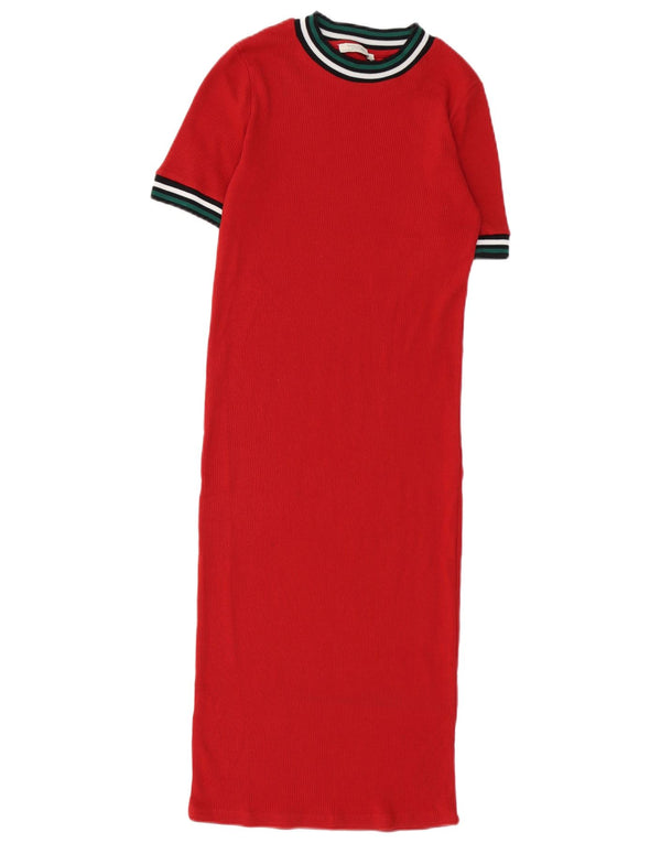 Abito maxi t-shirt Zara Trafaluc da donna UK 10 piccolo rosso