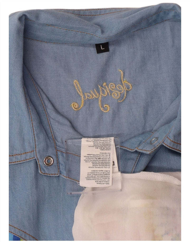 Desigual Camicia grafica da donna Camicetta UK 14 Grande floreale multicolore