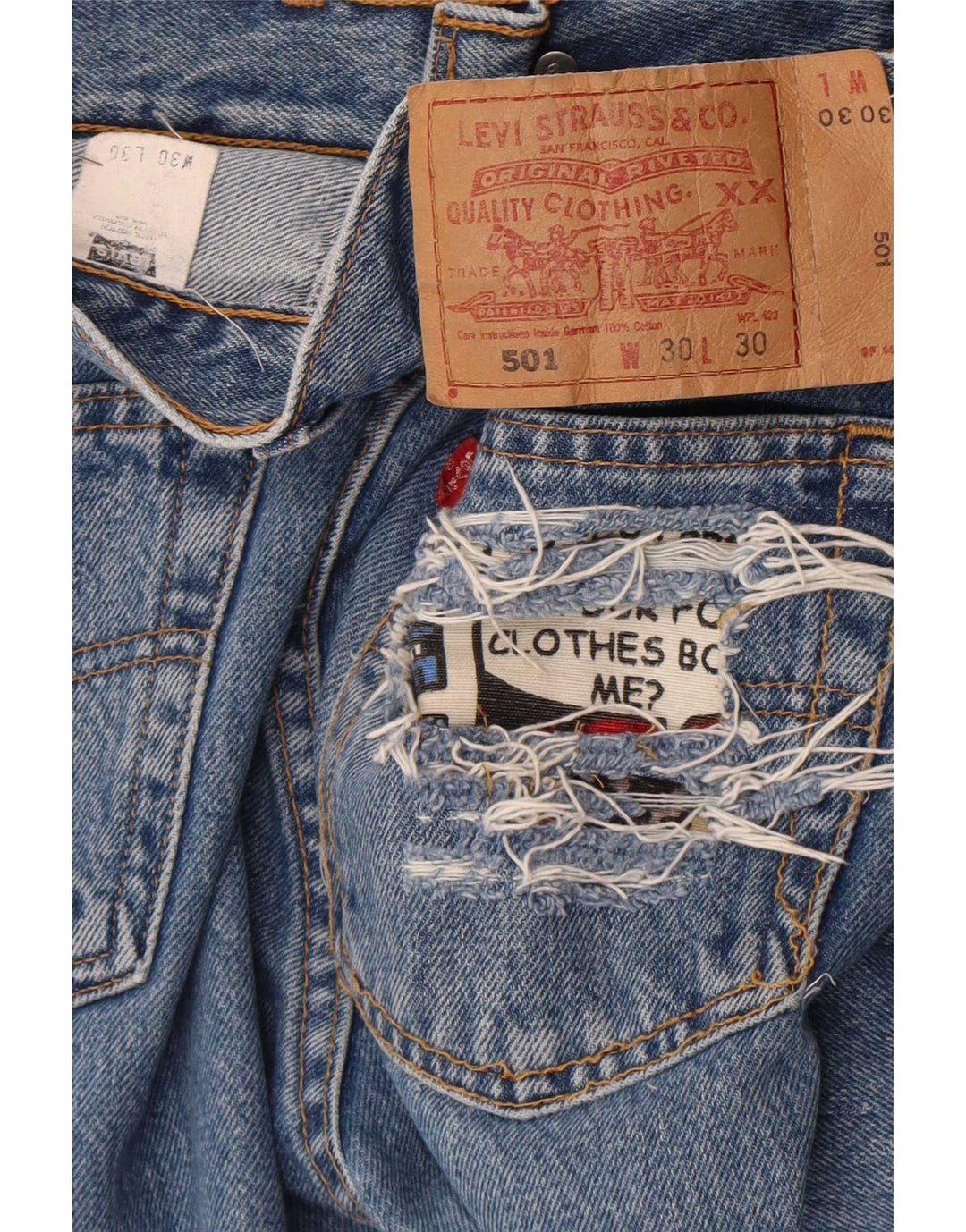Jeans dritti effetto vissuto Levi's 501 da donna W30 L30 in cotone blu