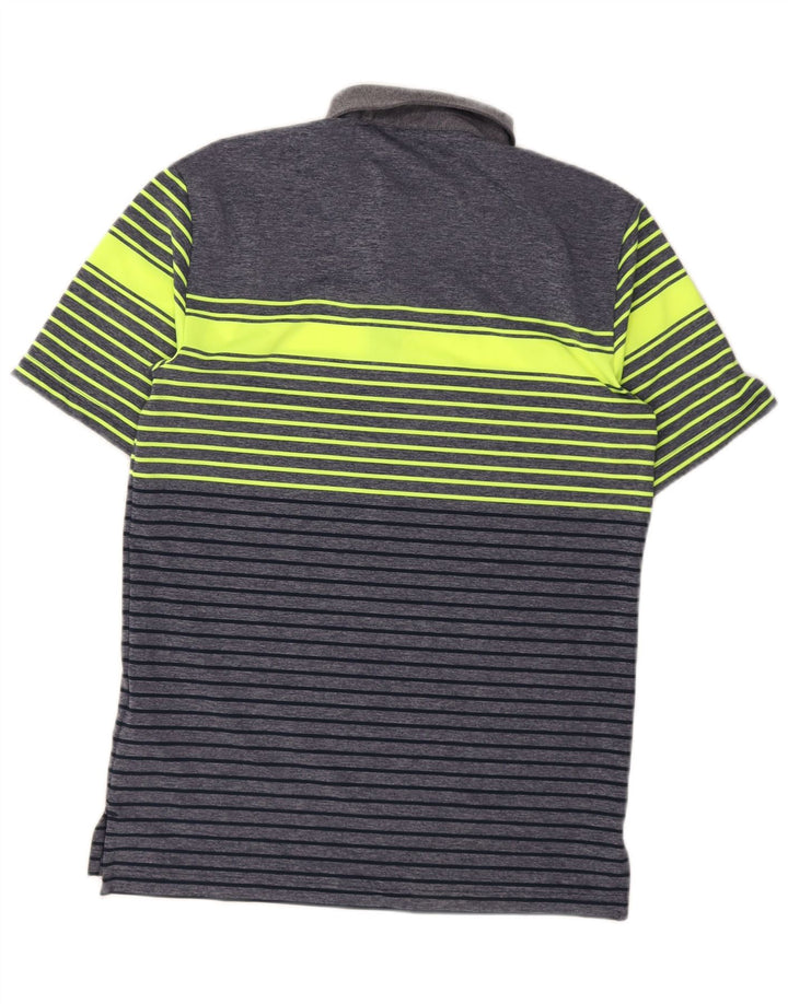 Polo Adidas da uomo XS in poliestere a righe blu navy