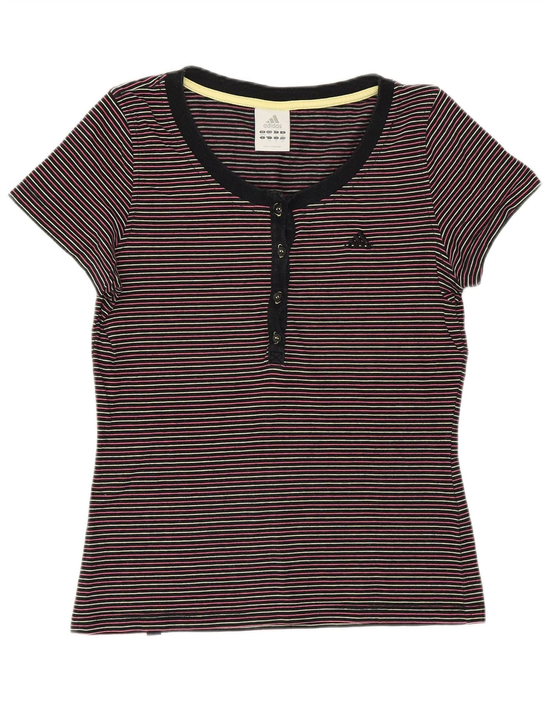 T-shirt da donna ADIDAS UK 8/10 piccola in cotone a righe multicolore