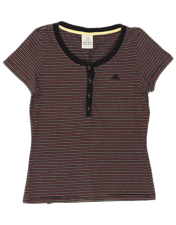 T-shirt da donna ADIDAS UK 8/10 piccola in cotone a righe multicolore
