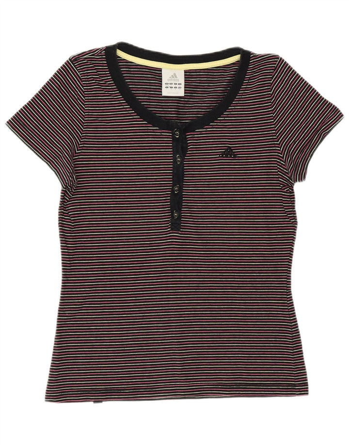 T-shirt da donna ADIDAS UK 8/10 piccola in cotone a righe multicolore