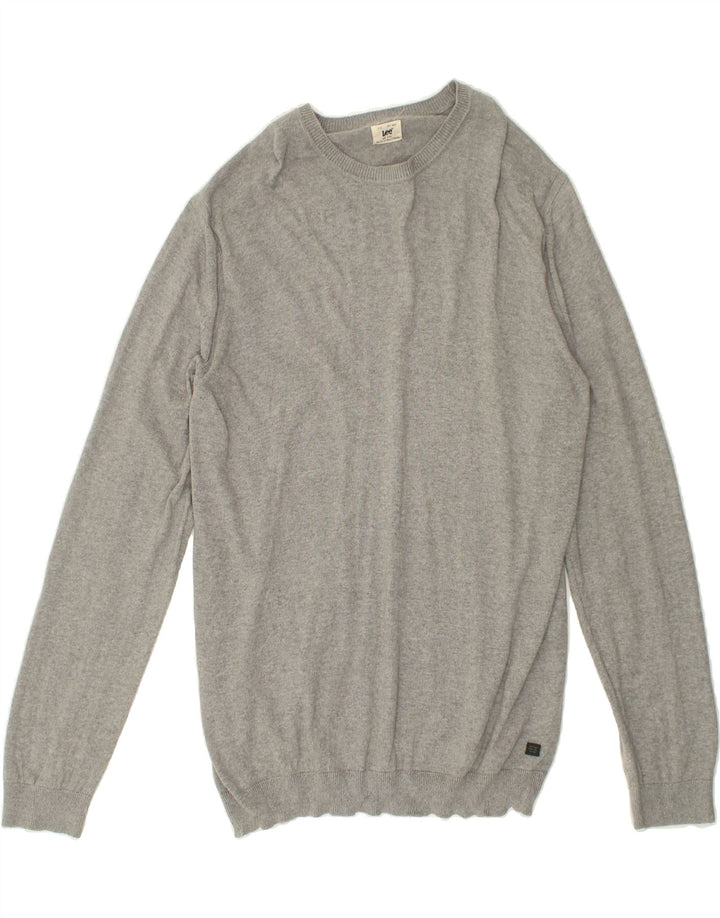 LEE Mens Crew Neck Jumper Sweater 2XL Grey Cotton | Vintage Lee | Thrift | Second-Hand Lee | Used Clothing | Messina Hembry 