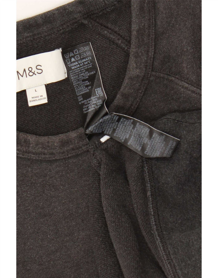 Felpa da uomo Marks & Spencer maglione grande cotone grigio