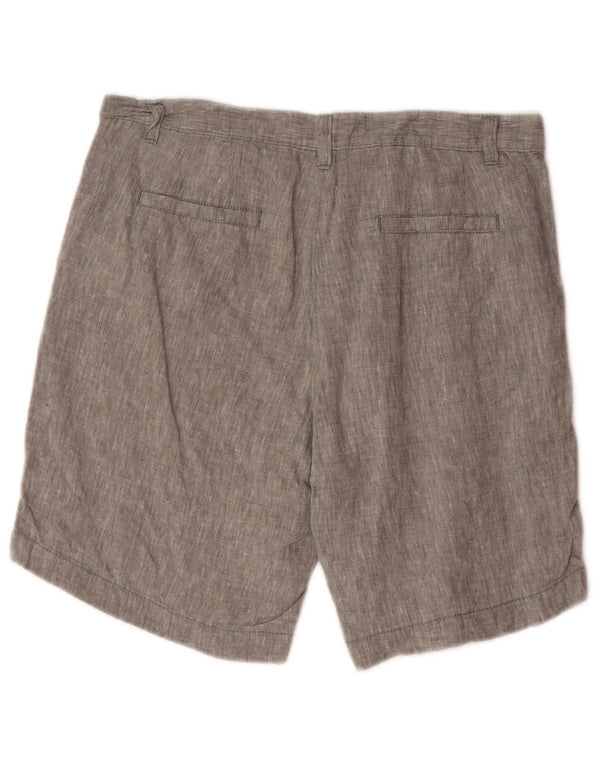 Pantaloncini chino a vita alta da donna di Dack EU 44 XL W34 Lino grigio