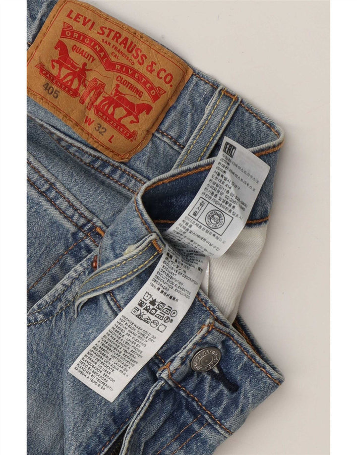 Pantaloncini di jeans Levi's 405 da uomo W32 in cotone blu medio