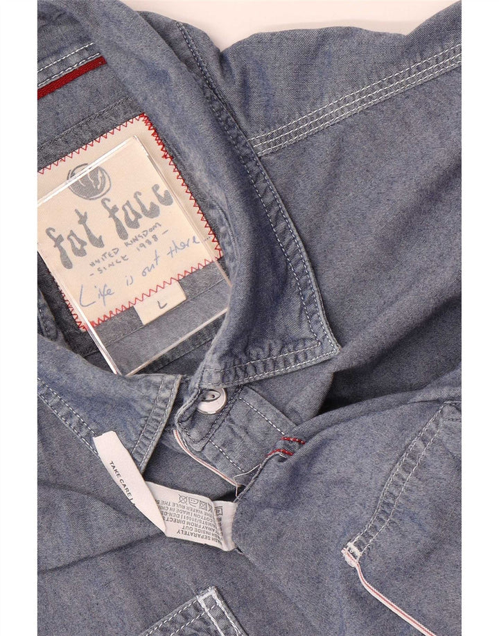 Camicia da uomo Fat Face Large in cotone blu