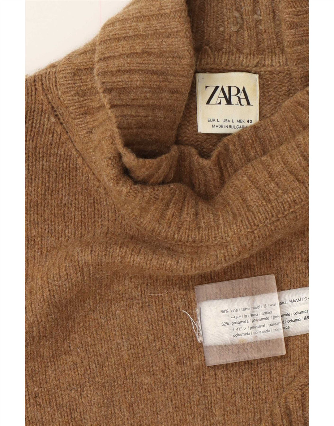 Maglione Zara da uomo con collo alto e maglione grande in lana beige