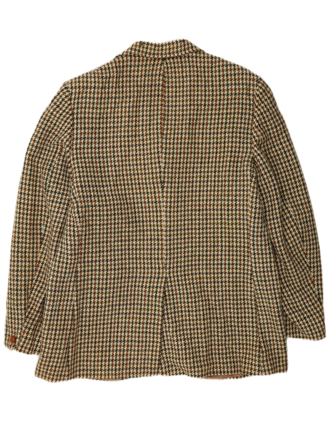 Giacca blazer lunga da uomo Harris Tweed UK 38 pied de poule verde medio