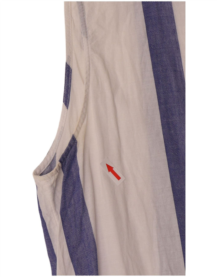 Camicetta senza maniche da donna Zara UK 12 medio blu navy a righe