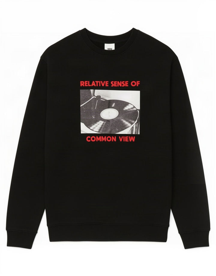 Felpa grafica da uomo Zara Maglione piccolo nero