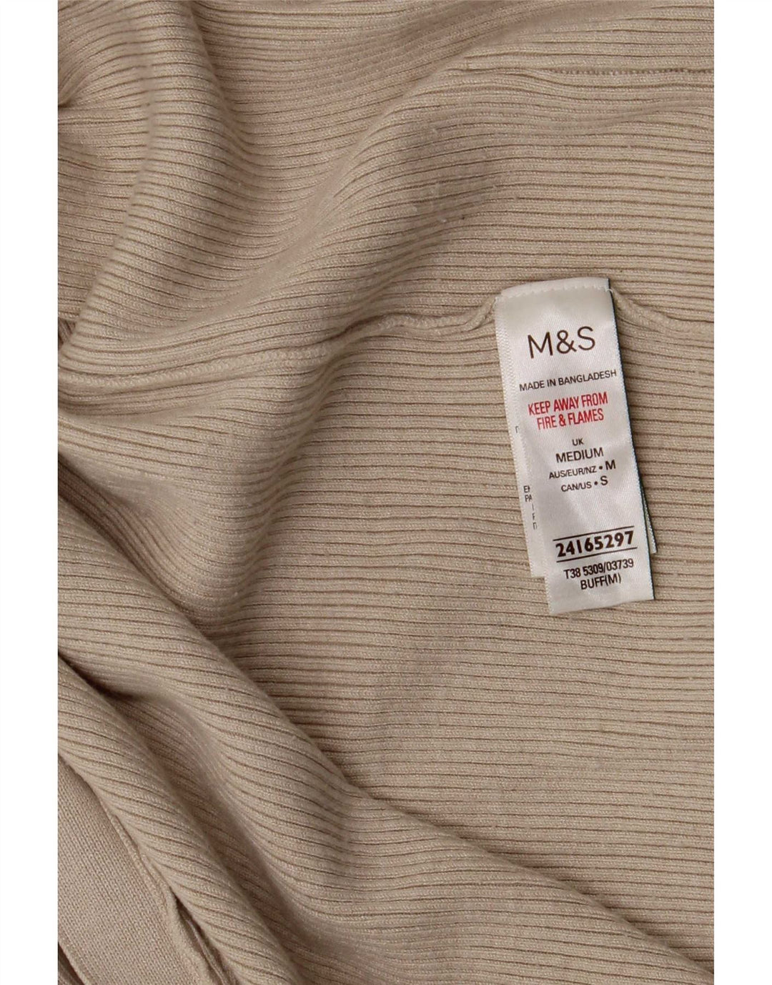 Maglione cardigan aperto da donna Marks & Spencer UK 14 Viscosa beige medio