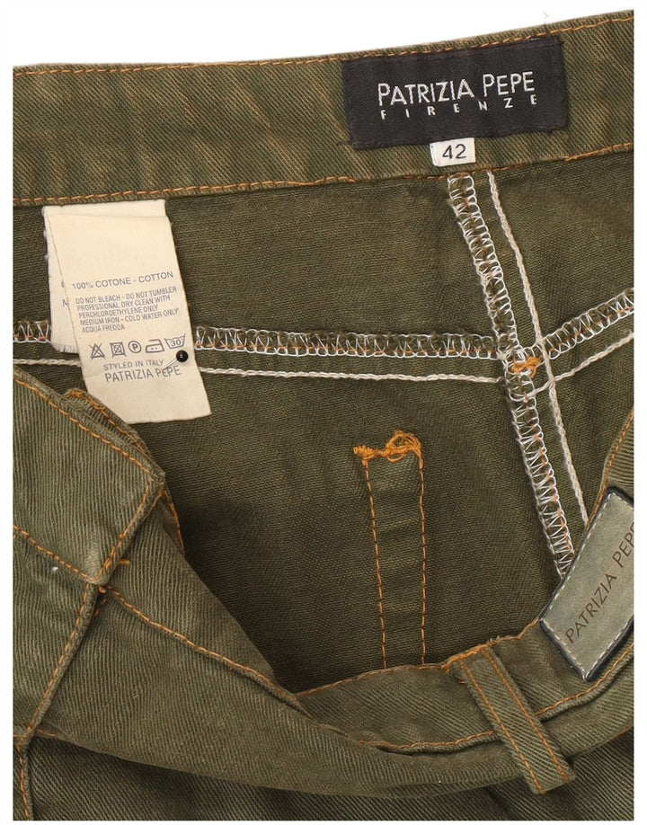 Gonna in denim da donna Patrizia Pepe IT 42 media W30 cotone kaki