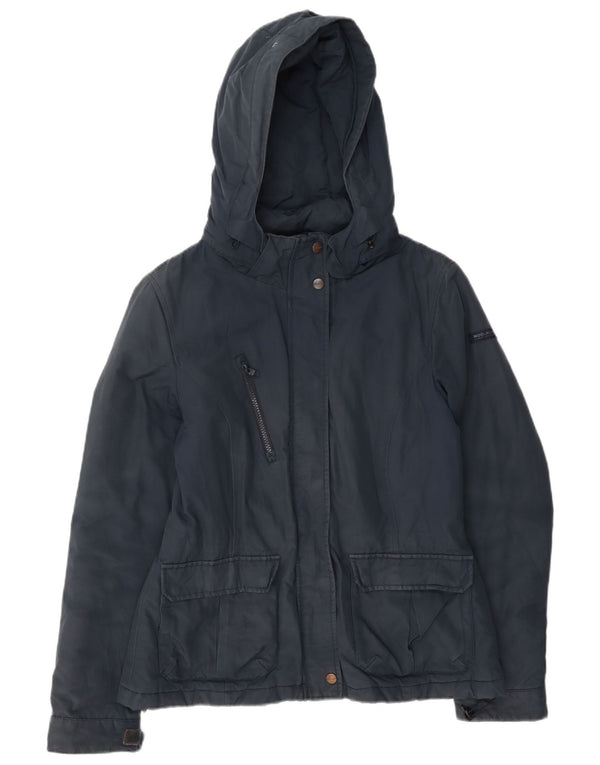 Giacca a vento con cappuccio da donna Woolrich UK 18 XL Cotone blu navy