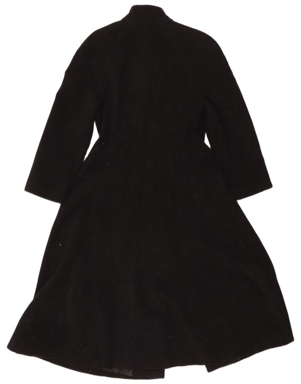 Cappotto doppiopetto vintage da donna UK 8 piccolo in lana nera
