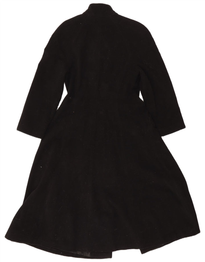 Cappotto doppiopetto vintage da donna UK 8 piccolo in lana nera