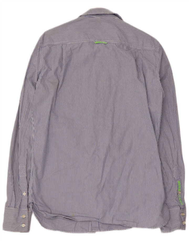 Camicia da uomo Superdry in cotone gessato blu medio