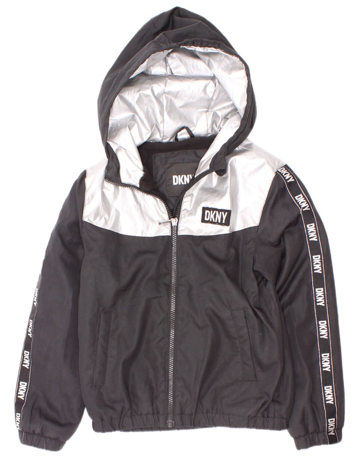 Giacca a vento grafica da ragazzo Dkny 7-8 anni piccola color nero