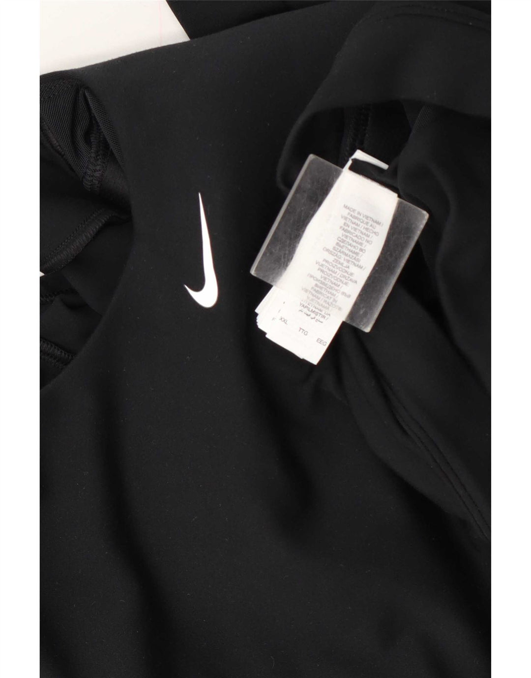Top corto da donna Nike manica lunga UK 20 2XL poliestere nero