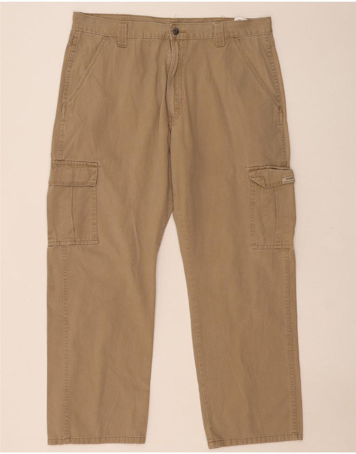 Pantaloni cargo dritti da uomo WRANGLER W36 L30 cotone beige
