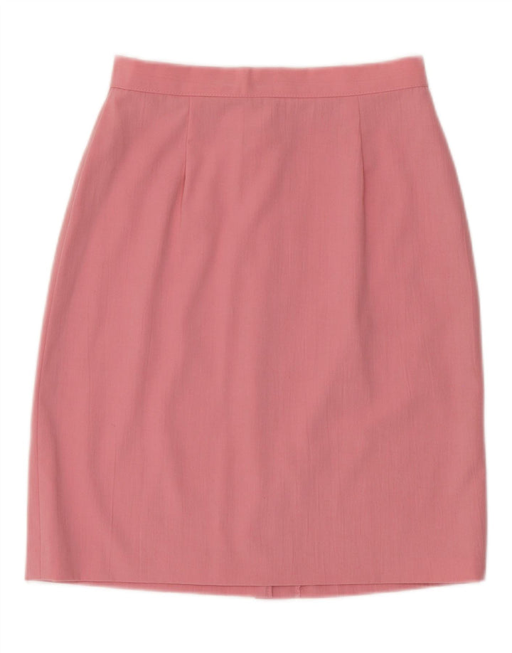 VINTAGE Womens Pencil Skirt UK 12 Medium W26  Pink Polyester Vintage Vintage and Second-Hand Vintage from Messina Hembry 
