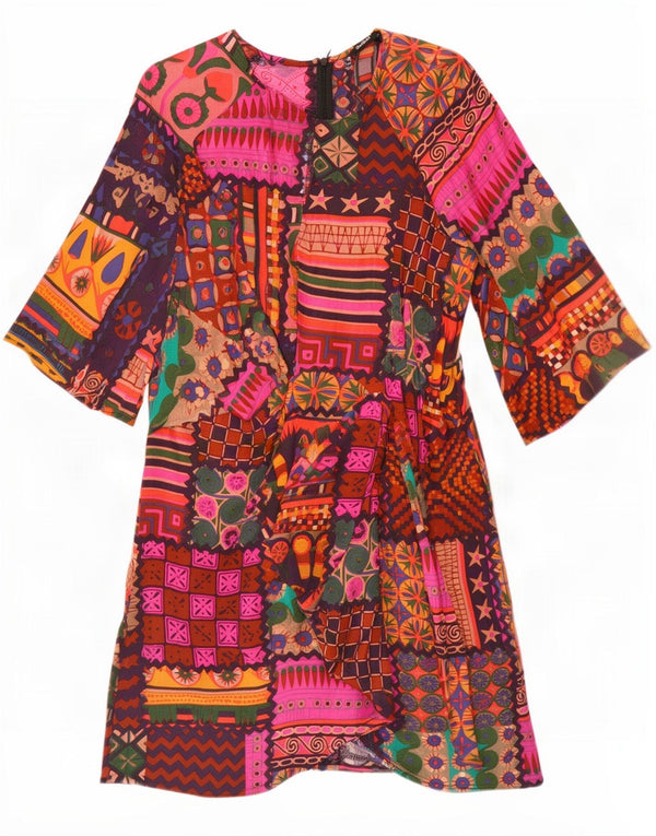 Desigual Abito basic da donna con maniche a 3/4 EU 44 XL Patchwork multicolore
