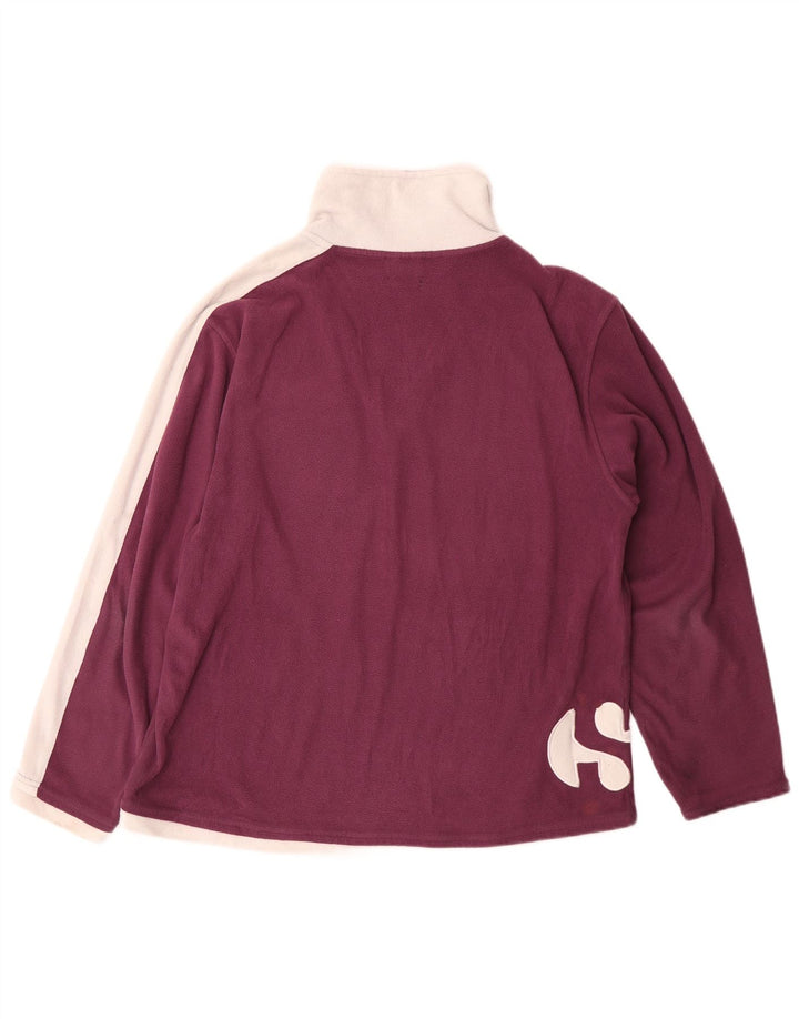Maglione in pile da uomo Superga con zip e collo color block bordeaux medio