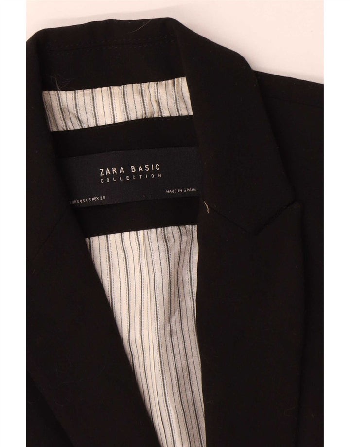 Giacca blazer a 1 bottone da donna Zara UK 10 piccola in poliestere nero