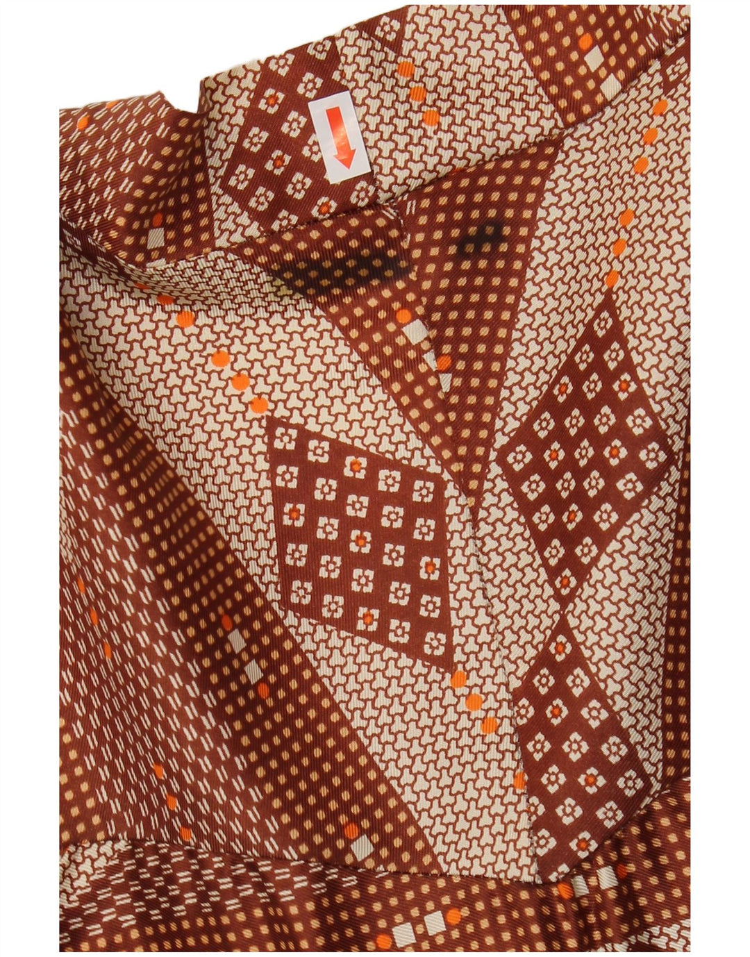 Abito lungo avvolgente da donna vintage UK 12 Argyle/diamante marrone medio