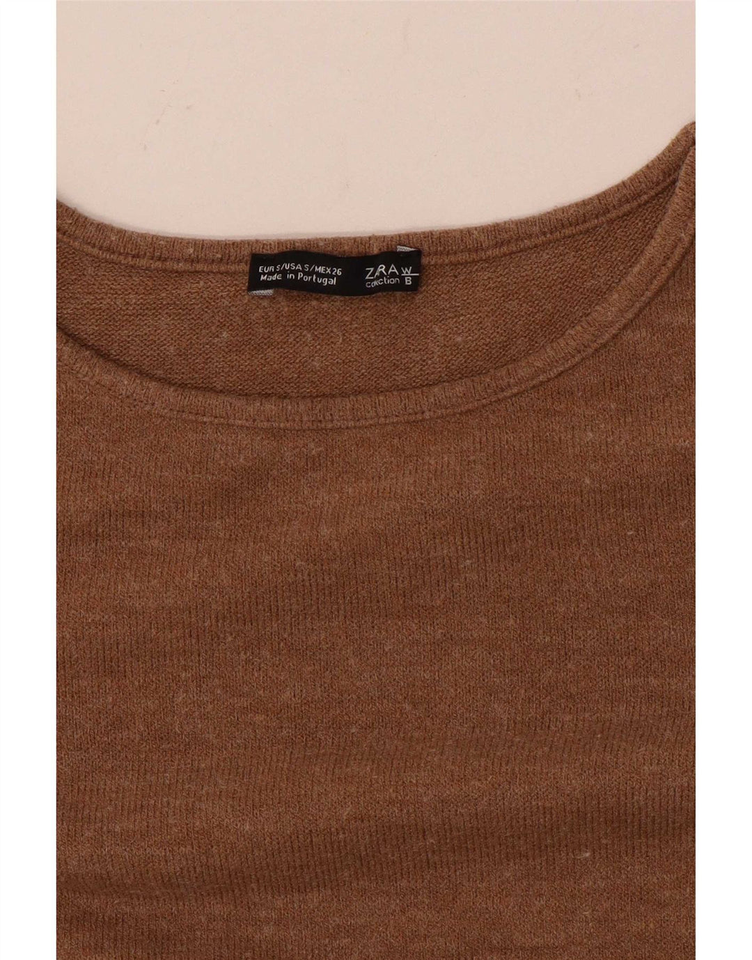 Top Zara Donna Oversize Manica 3/4 UK 10 Small Beige
