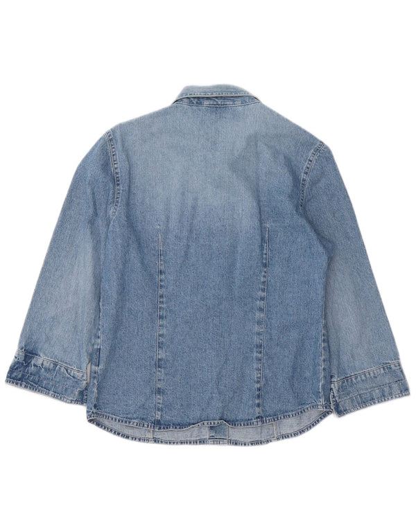 MAX & CO. Camicia in denim da donna con maniche a 3/4 IT 46 Large in cotone blu