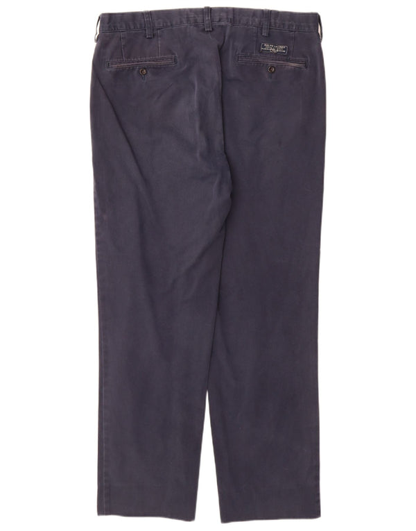 Pantaloni chino dritti da uomo Polo Ralph Lauren W34 L30 cotone blu navy