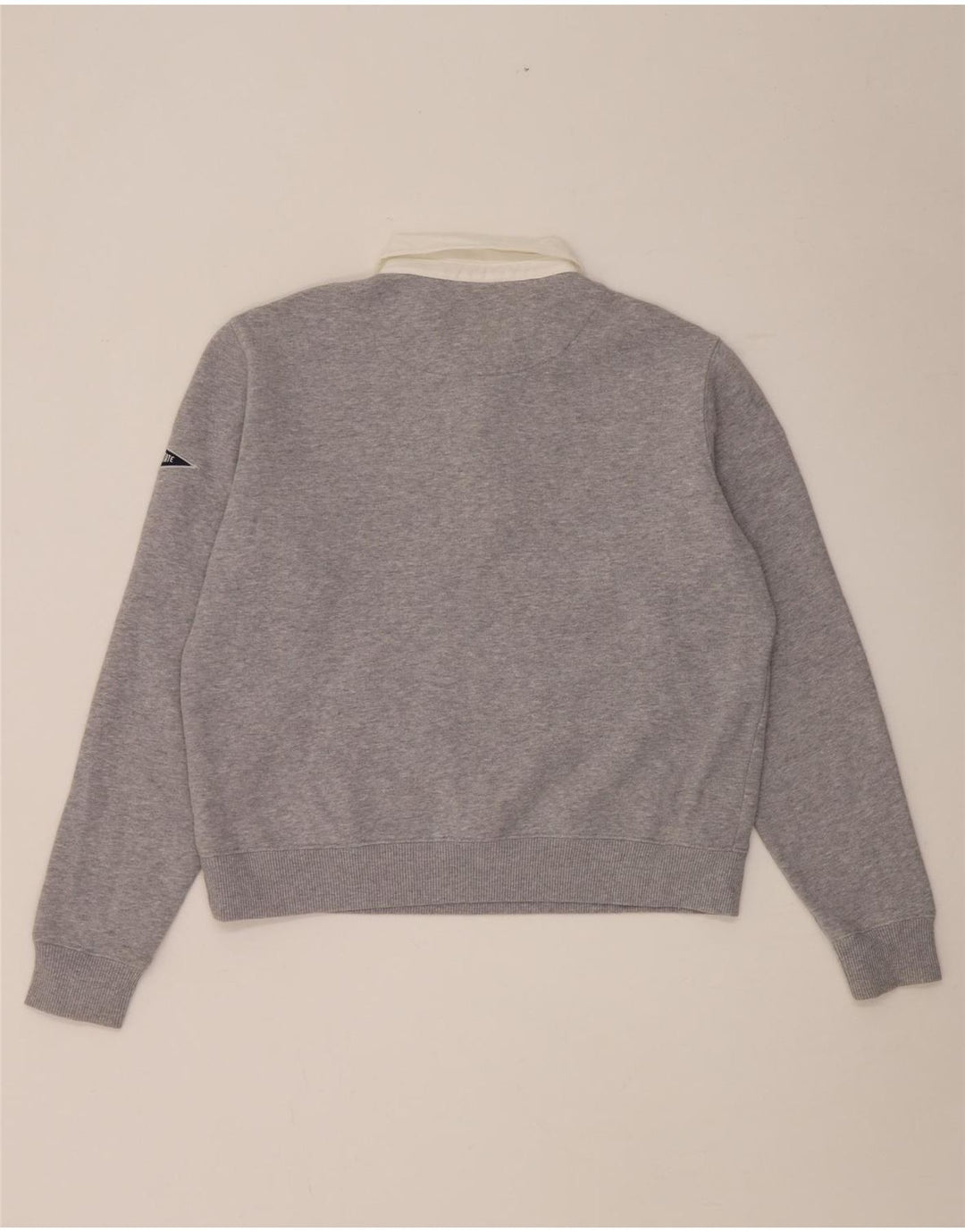 Felpa da donna oversize con collo a polo Superdry, maglione UK 12, grigio medio