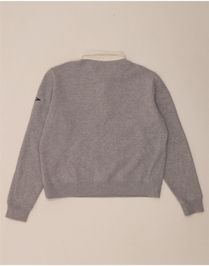 Felpa da donna oversize con collo a polo Superdry, maglione UK 12, grigio medio