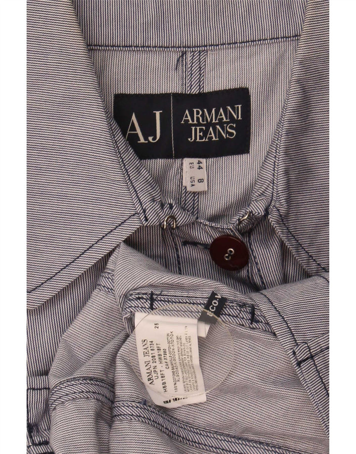 Giacca bomber da donna Armani Jeans US 8 cotone gessato blu medio