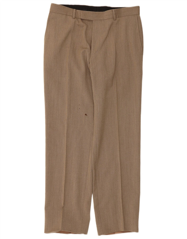 Pantaloni da abito dritti da uomo Hugo Boss IT 48 medio W34 L30 Marrone
