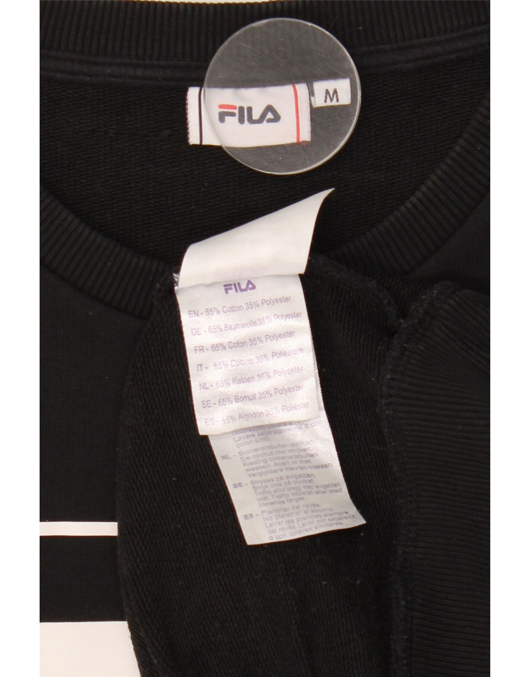 Felpa grafica da donna Fila Jumper UK 14 cotone nero medio
