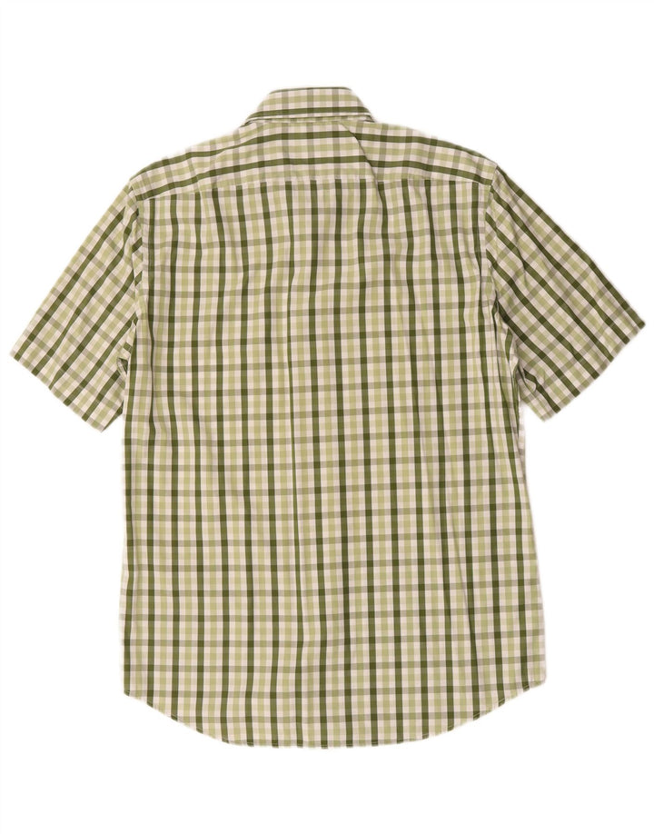 Camicia a maniche corte da uomo Hugo Boss taglia 40 15 3/4 percalle verde medio