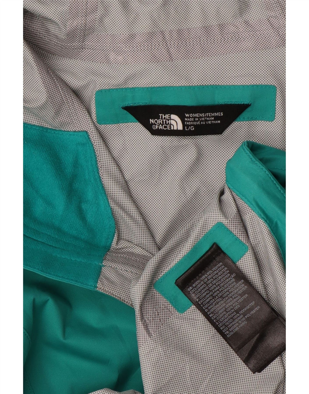 THE NORTH FACE Womens Hooded Rain Jacket UK 14 Large Turquoise Polyester Vintage The North Face and Second-Hand The North Face from Messina Hembry 