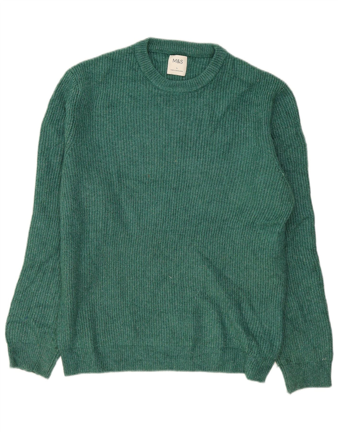 Maglione maglione girocollo da uomo Marks & Spencer grande verde in poliammide