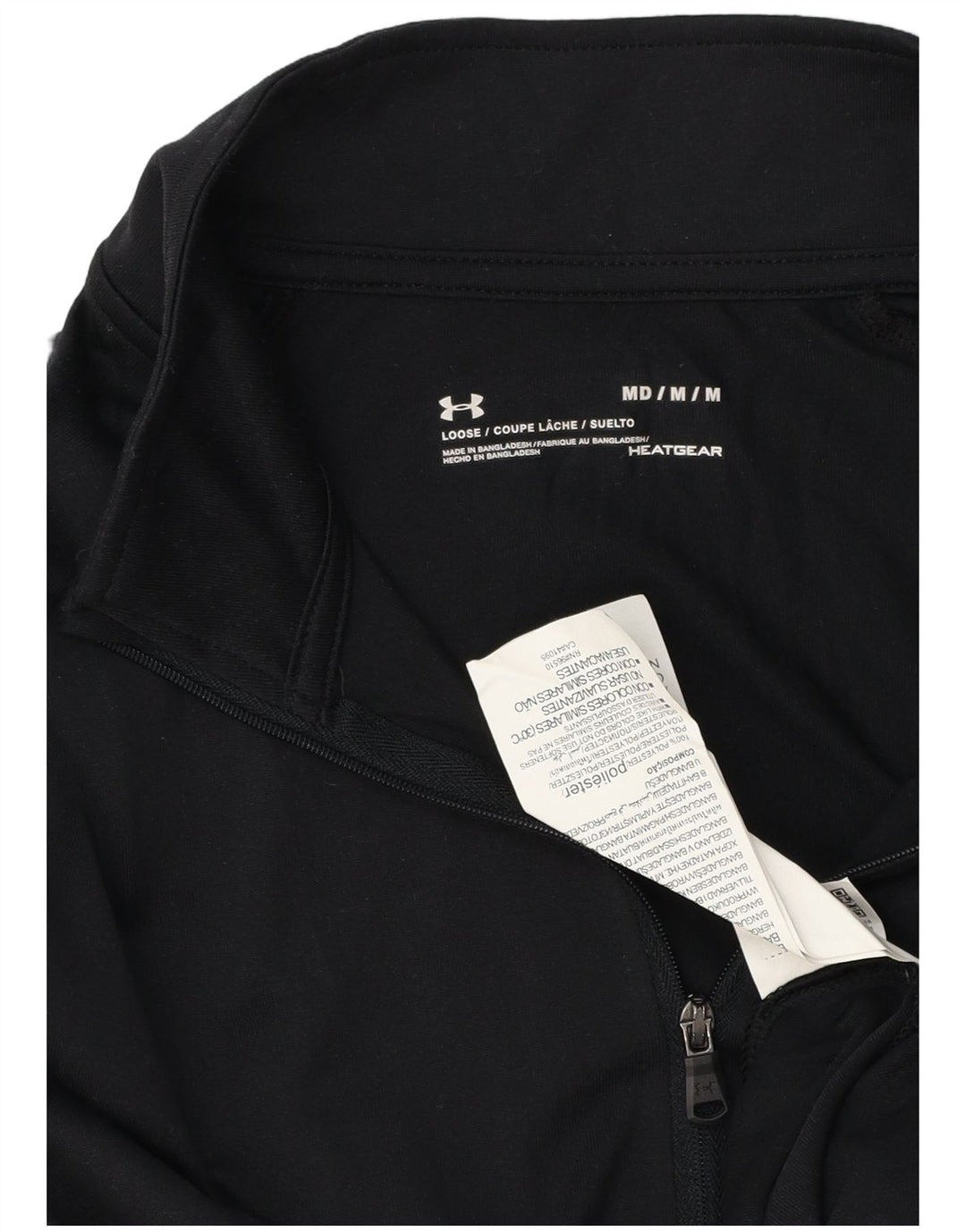 Maglietta Under Armour da uomo Heat Gear con zip e collo pullover, media, nera